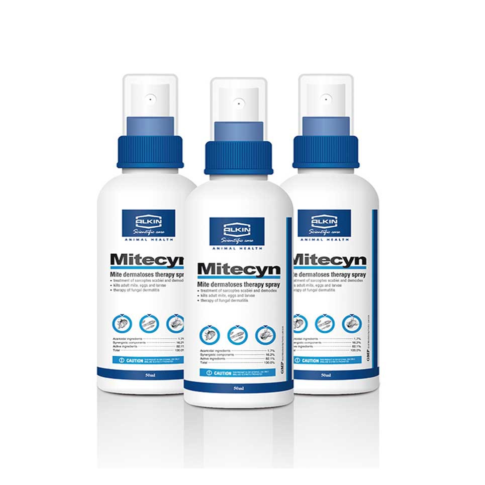 MITECYN Thuốc Xịt Trị Viêm Da Nấm Ghẻ Cho Chó Mèo