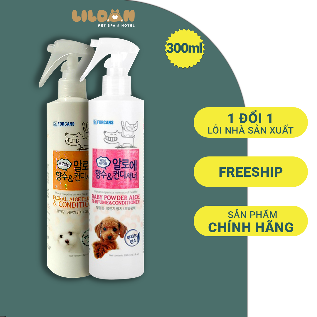 FORCANS (300ml) Nước Hoa Khử Mùi Và Làm Mềm Lông Cho Chó Mèo