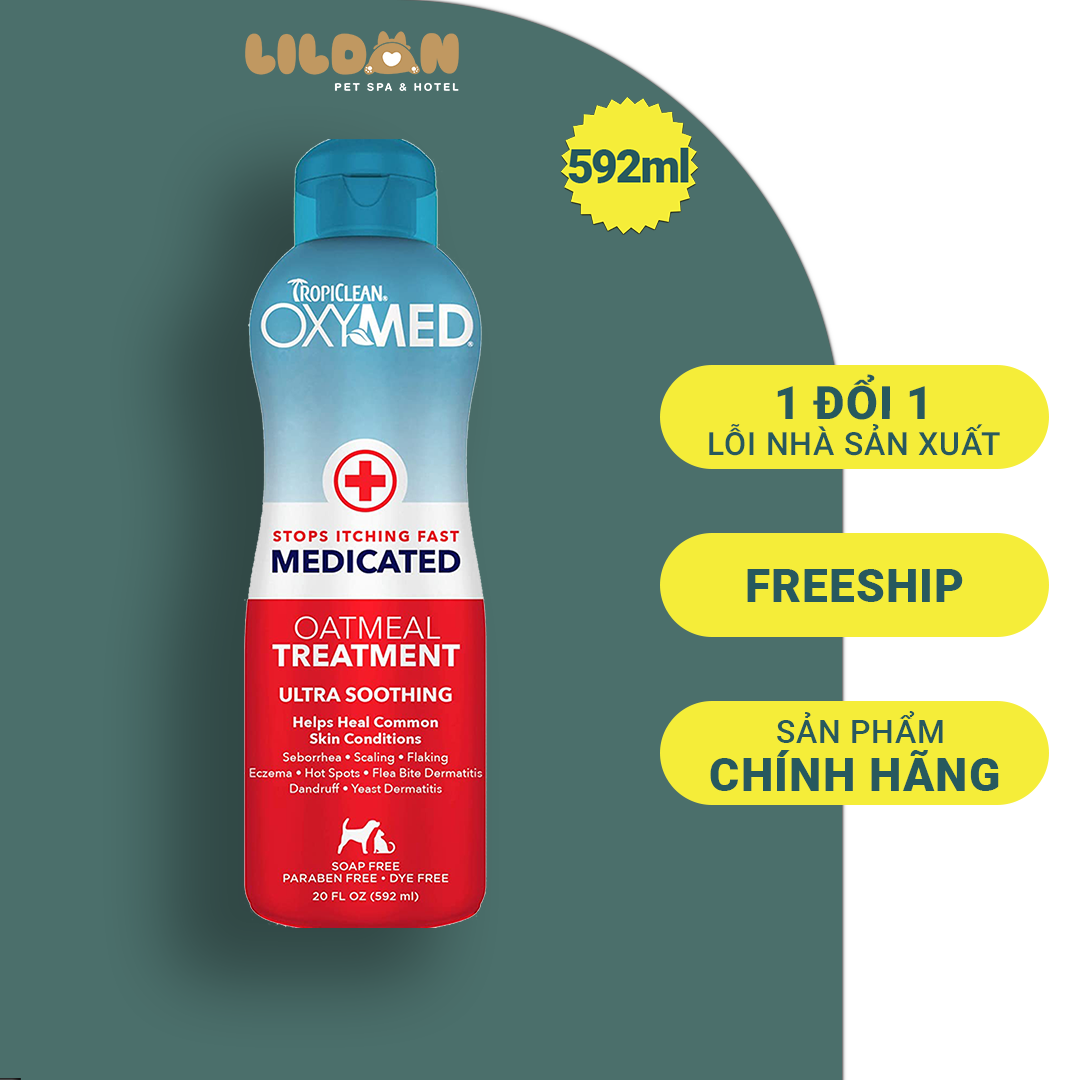 TROPICLEAN OXYMED Sản phẩm đặc trị chấm dứt cơn ngứa - 592ml - Hàng nhập khẩu