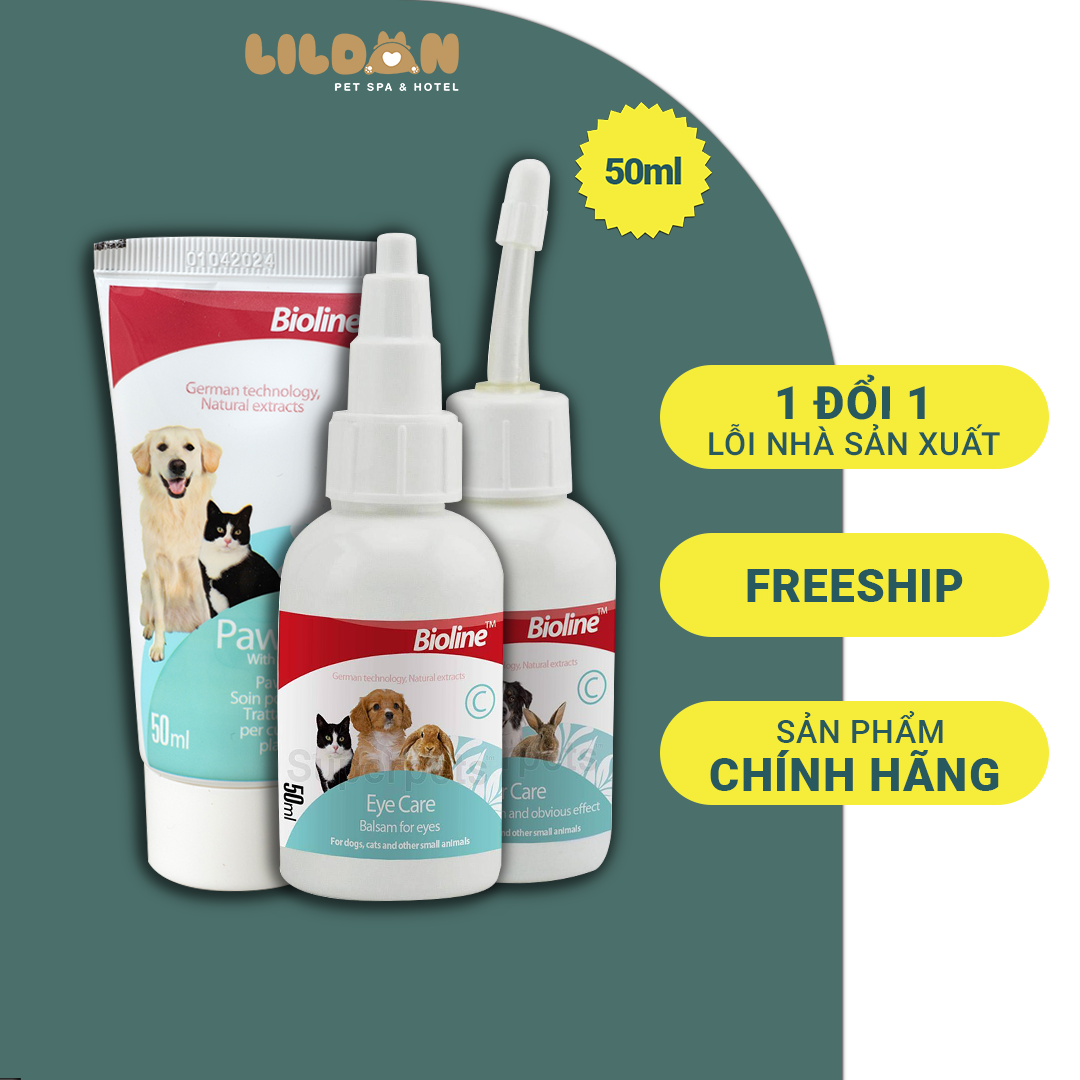BIOLINE (50ml) Dung Dịch Vệ Sinh Tai, Mắt, Đệm Chân Dành Cho Chó Mèo