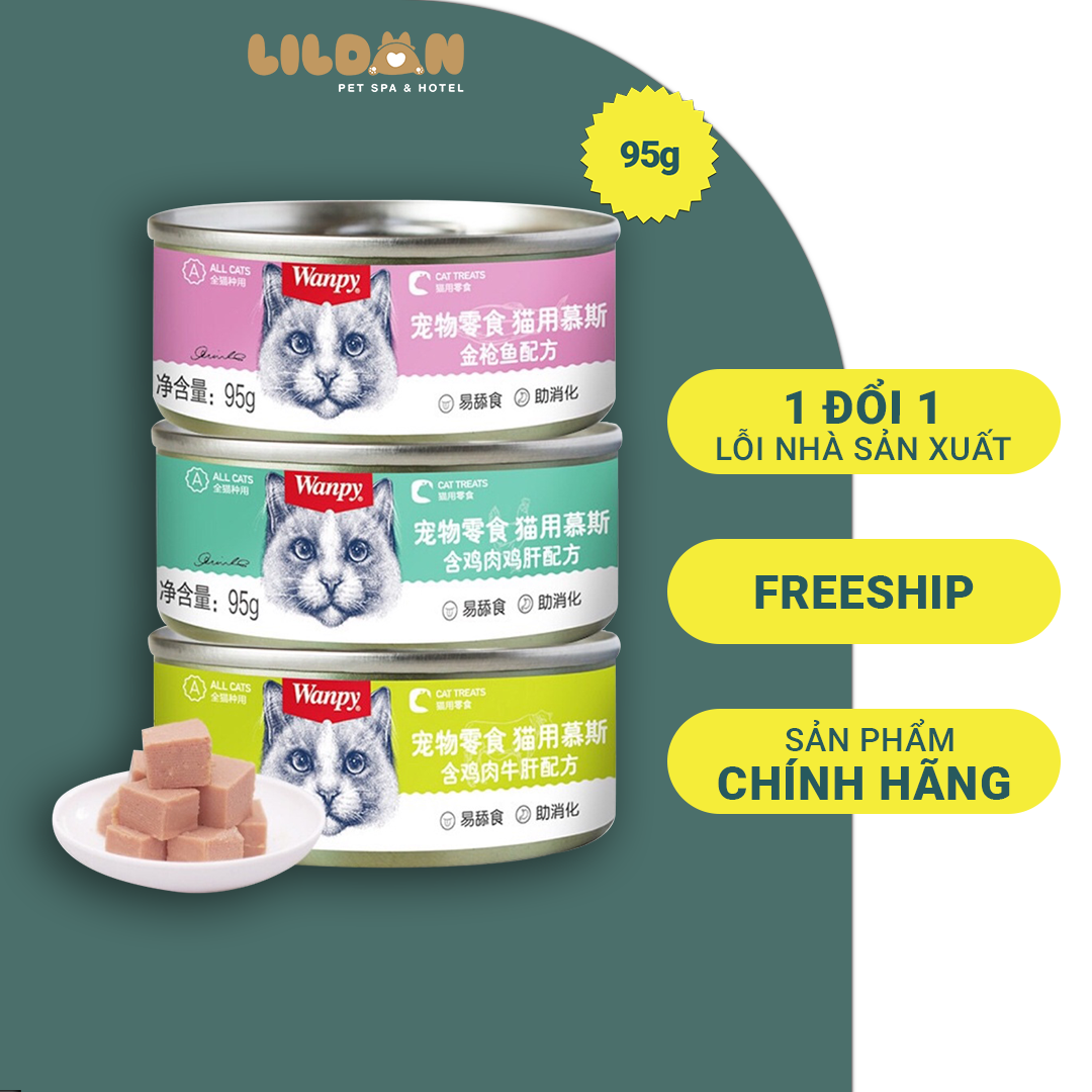 WANPY (95g) Pate Cho Mèo - Pate Dinh Dưỡng Giúp Tăng Cân Tăng Cường Ăn Uống