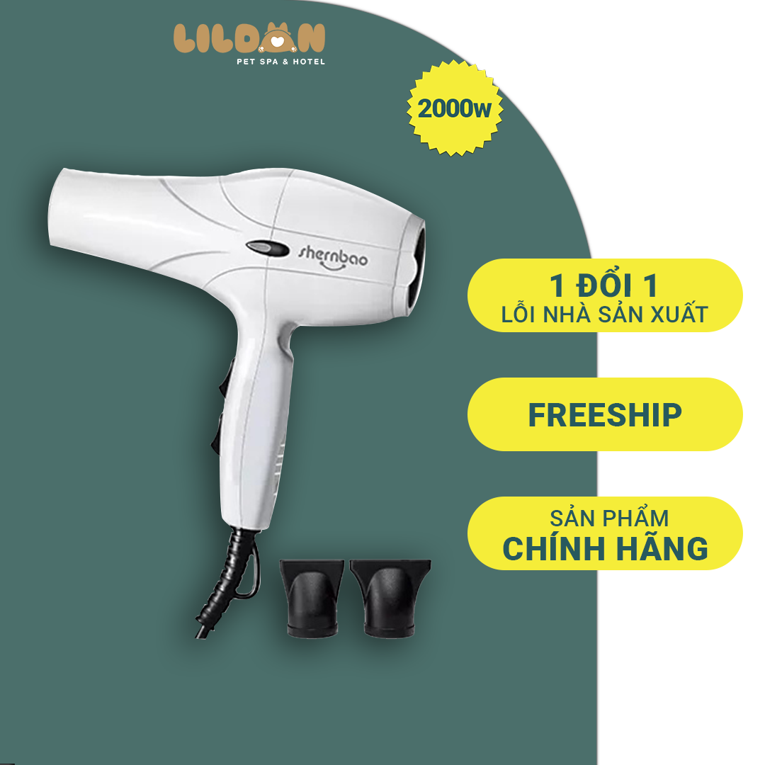 SHERNBAO Dụng Cụ Spa, Groom - Máy Sấy Cầm Tay (hoặc kẹp cổ) Chuyên Dụng, Công Suất Lớn Dành Cho Groomer