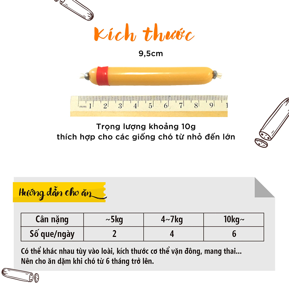 BOWWOW (70g) Bánh Thưởng Snack Thưởng - Xúc Xích Phô Mai Mozzarella, Cheddar Cho Chó
