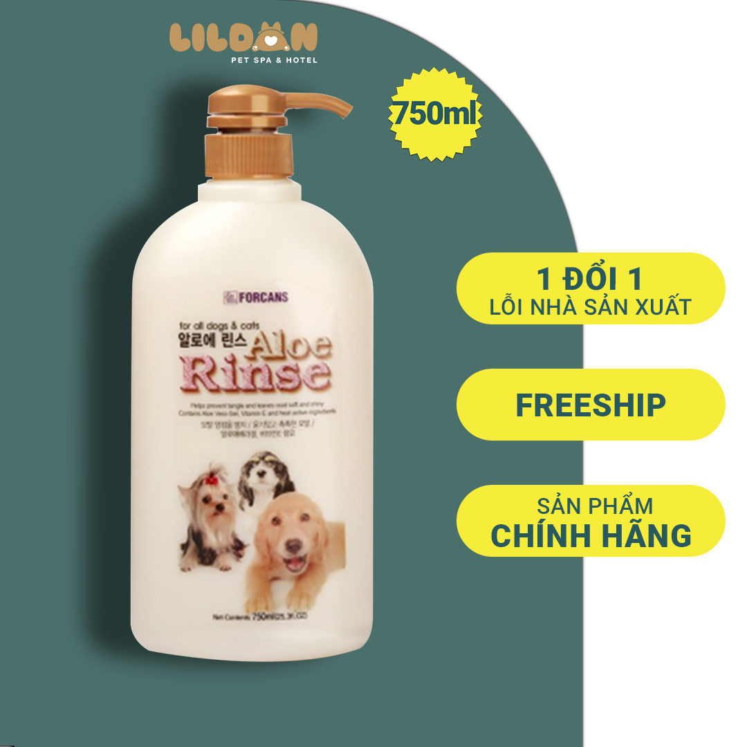FORCANS (750ml) Dầu Xả Nha Đam Giúp Ngăn Ngừa Rối Lông