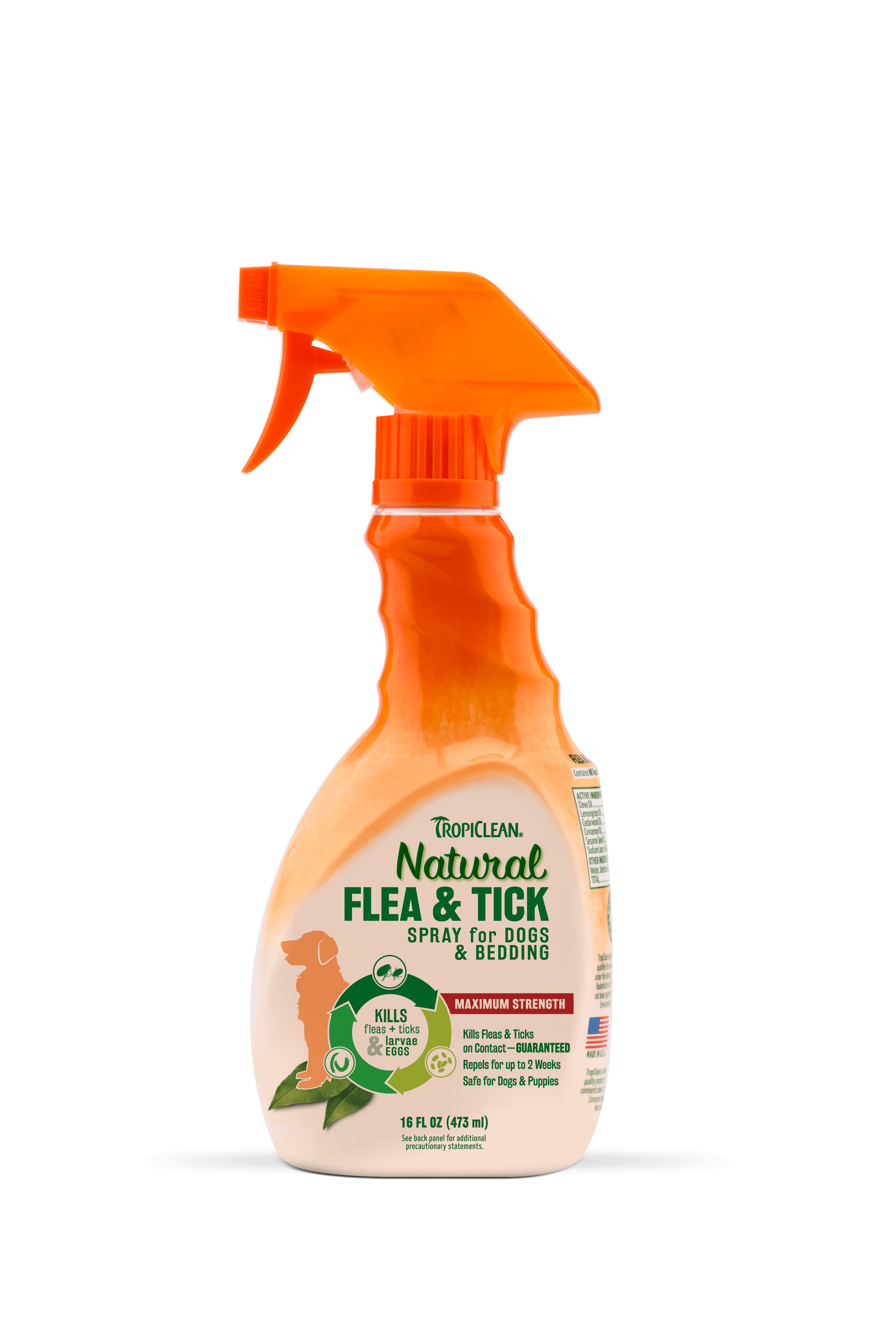 TROPICLEAN Xịt diệt ve và bọ chét dùng cho chó trên 12 tuần tuổi - 473ml - Hàng nhập khẩu