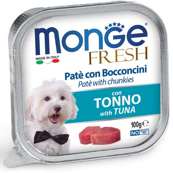 MONGE (100g) Pate Đóng Hộp Dành Cho Chó Con Và Chó Trưởng Thành Nhiều Vị