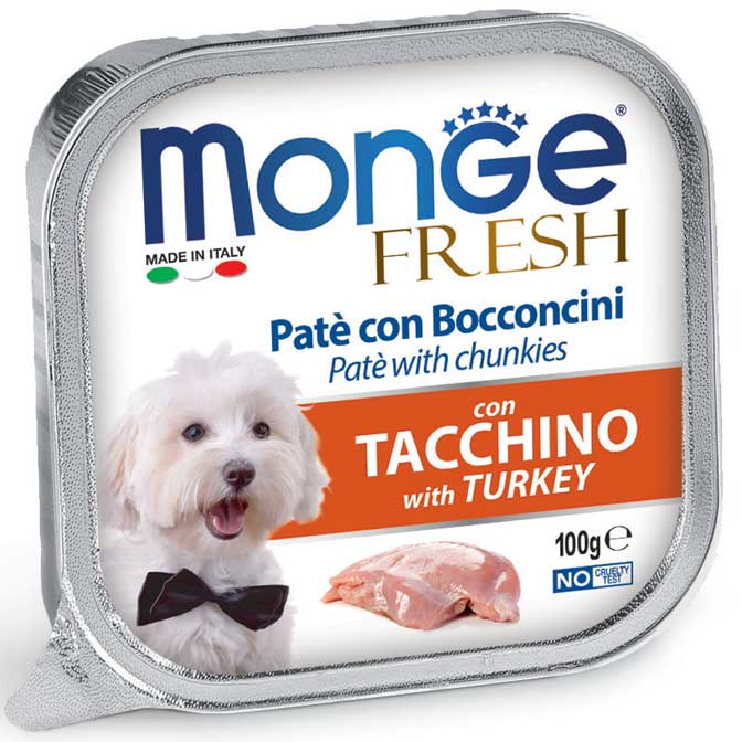 MONGE (100g) Pate Đóng Hộp Dành Cho Chó Con Và Chó Trưởng Thành Nhiều Vị