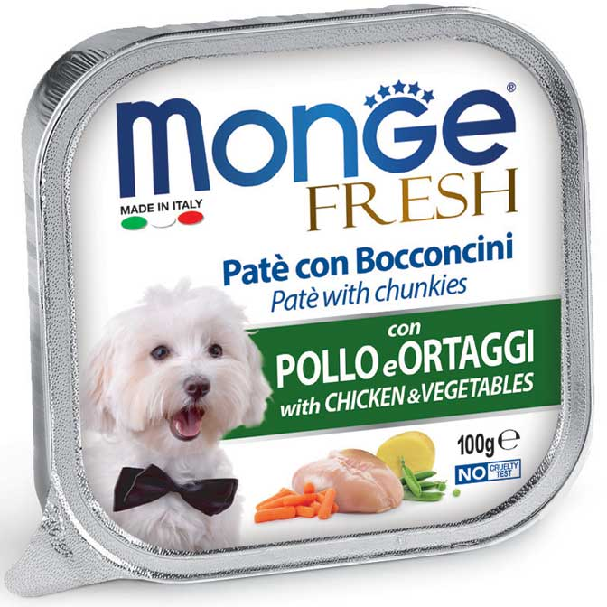 MONGE (100g) Pate Đóng Hộp Dành Cho Chó Con Và Chó Trưởng Thành Nhiều Vị