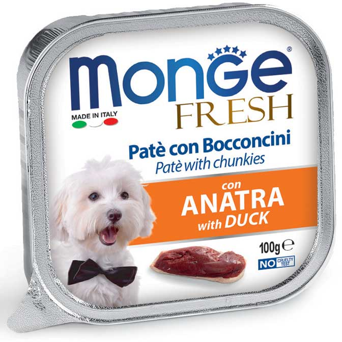 MONGE (100g) Pate Đóng Hộp Dành Cho Chó Con Và Chó Trưởng Thành Nhiều Vị