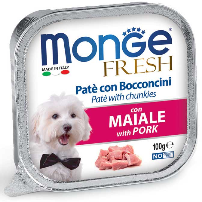 MONGE (100g) Pate Đóng Hộp Dành Cho Chó Con Và Chó Trưởng Thành Nhiều Vị