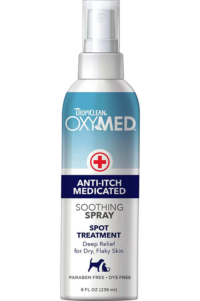 TROPICLEAN OXYMED Xịt chống ngứa cho chó mèo, làm dịu vết ngứa do dị ứng, bọ chét cắn - 236ml - Hàng nhập khẩu