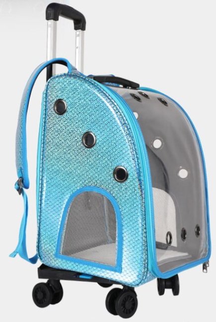 Balo Vận Chuyển Chó Mèo Có Tay Kéo, Bánh Xe Tiện Lợi