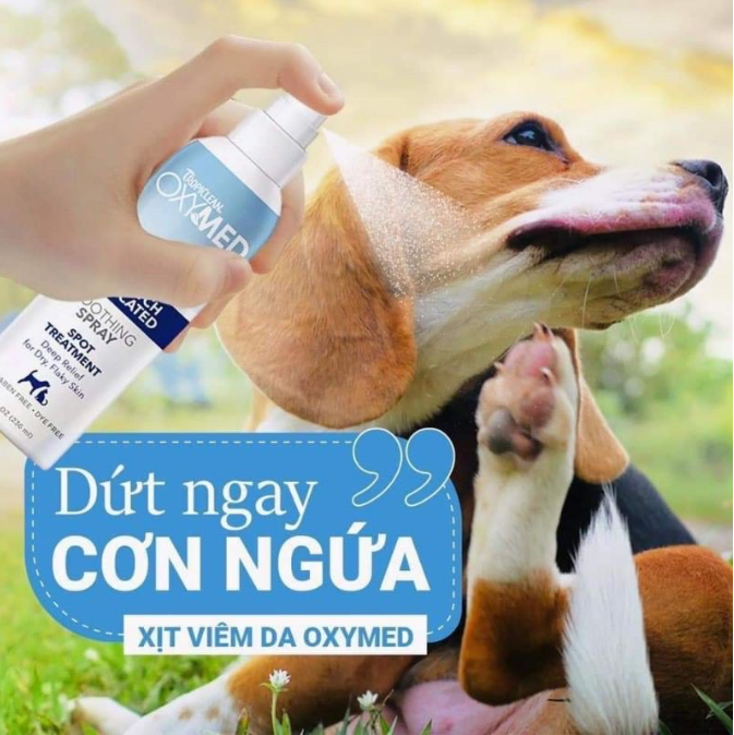 TROPICLEAN OXYMED Xịt chống ngứa cho chó mèo, làm dịu vết ngứa do dị ứng, bọ chét cắn - 236ml - Hàng nhập khẩu