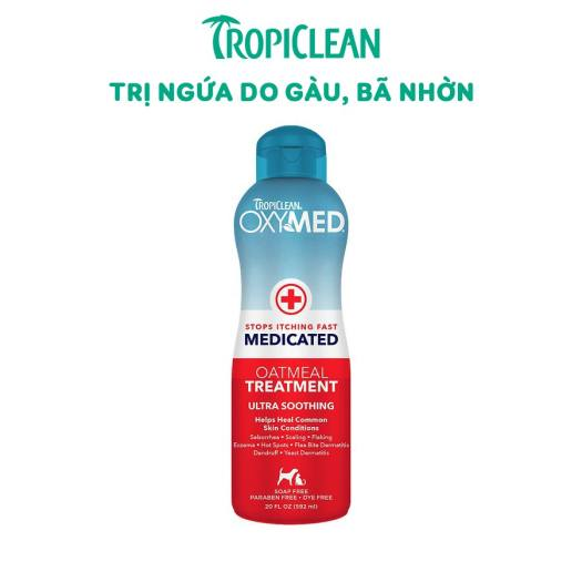 TROPICLEAN OXYMED Sản phẩm đặc trị chấm dứt cơn ngứa - 592ml - Hàng nhập khẩu