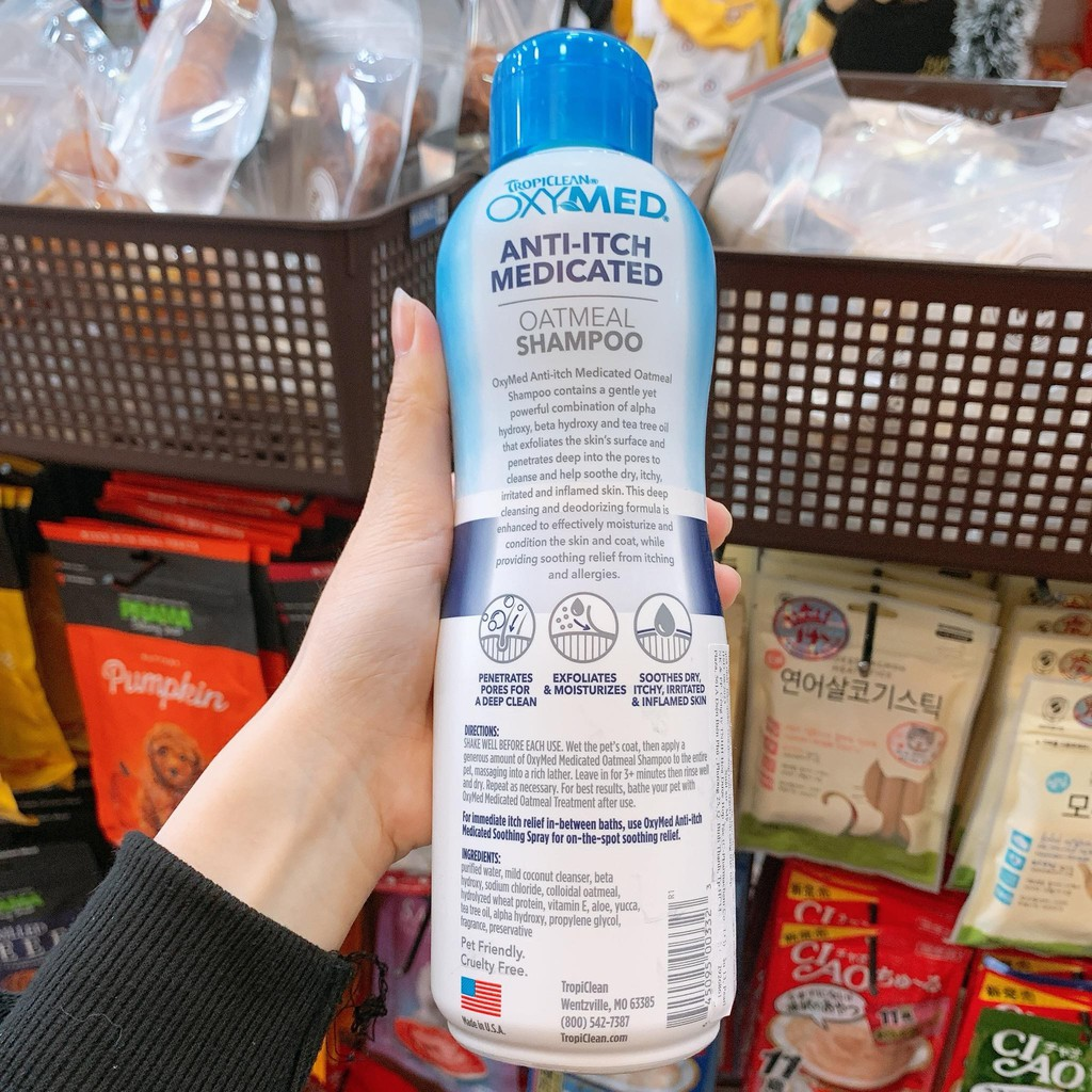 TROPICLEAN Sữa tắm trị ngứa, trị viêm da cho thú cưng - 592ml - Hàng nhập khẩu