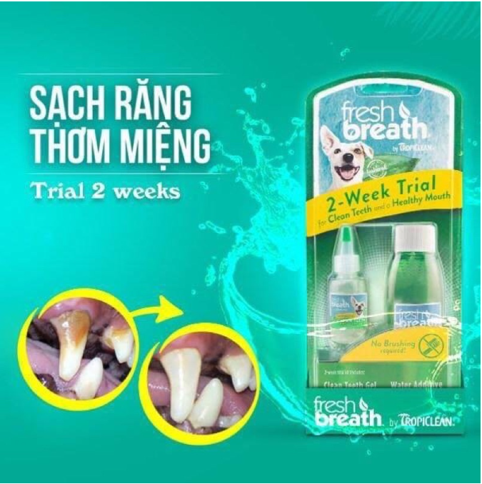 TROPICLEAN Combo Vệ Sinh Răng Miệng Cho Chó Bao Gồm Gel và Nước Vệ Sinh Răng Miệng