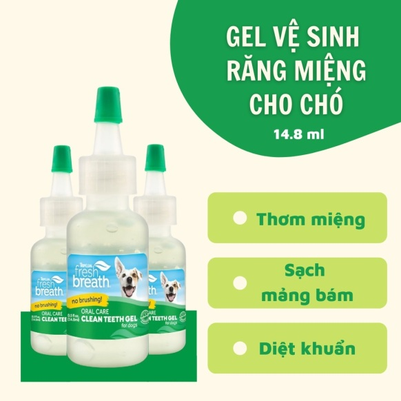TROPICLEAN (14.8ml) Gel Chăm Sóc Vệ Sinh Răng Miệng Cho Chó Mèo