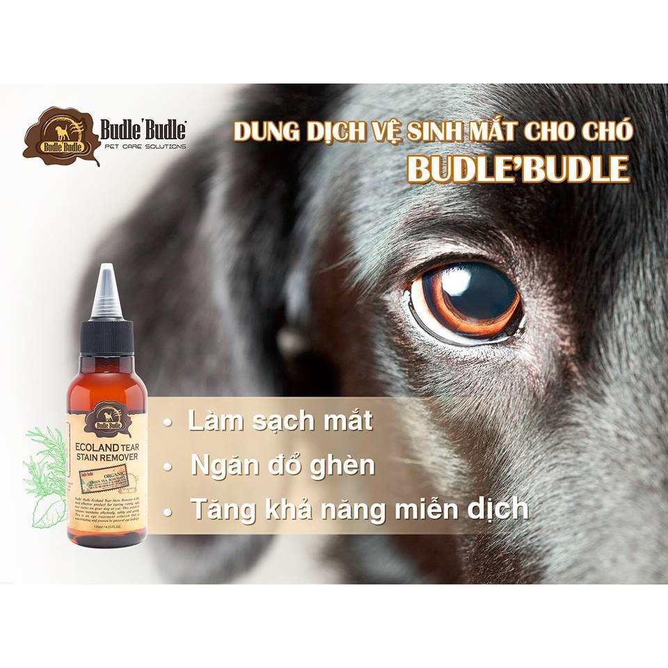 BUDLE'BUDLE (120ml) Dung Dịch Vệ Sinh Tai, Mắt, Răng Miệng Cho Chó
