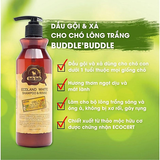 Budle'Budle Dầu gội và xả cho chó đủ loại - 500ml