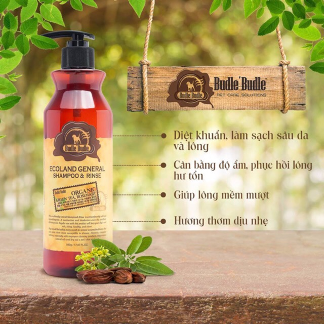 Budle'Budle Dầu gội và xả cho chó đủ loại - 500ml