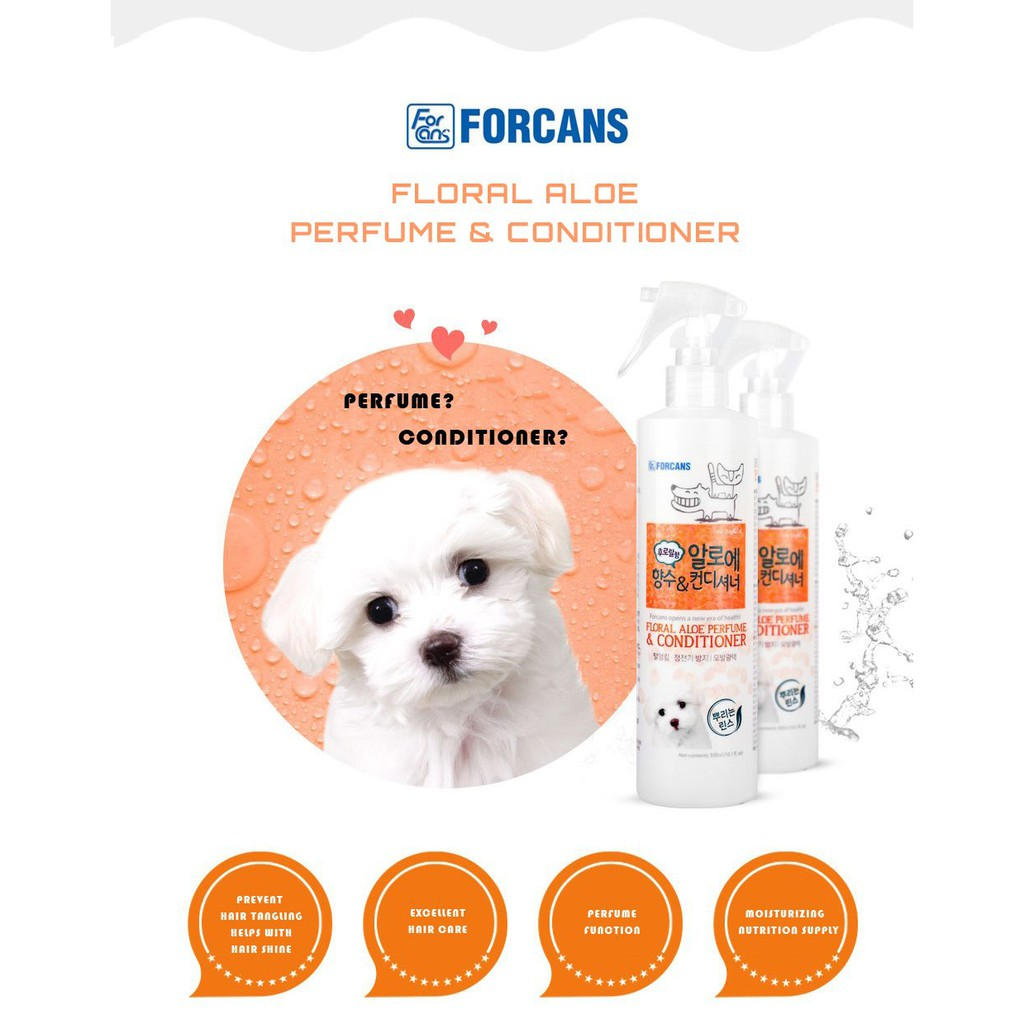 FORCANS (300ml) Nước Hoa Khử Mùi Và Làm Mềm Lông Cho Chó Mèo