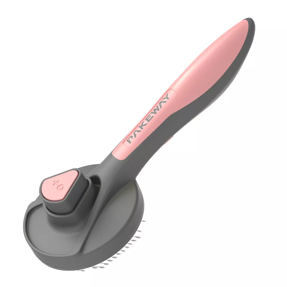 Lược chải lông thú cưng tròn có nút bấm lấy lông PAKEWAY