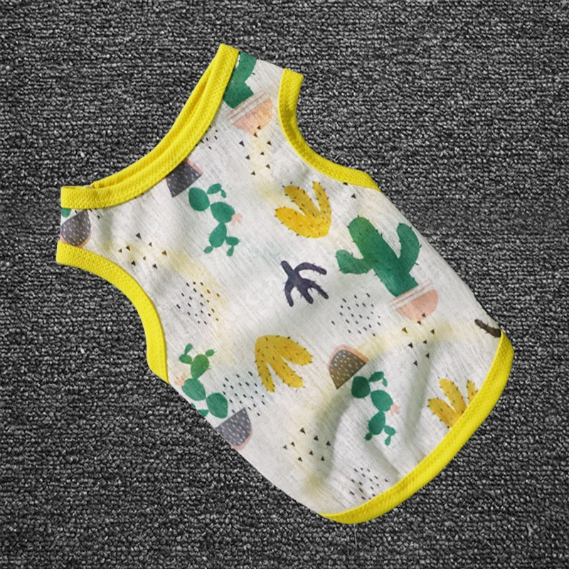 Áo cho thú cưng, áo cộc tay hoa văn mùa hè xinh xắn