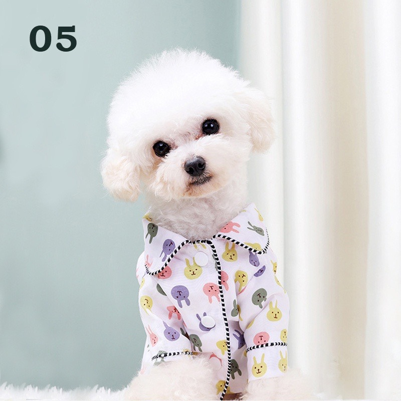 Áo cho thú cưng, áo pijama nhiều màu sắc, hoa văn