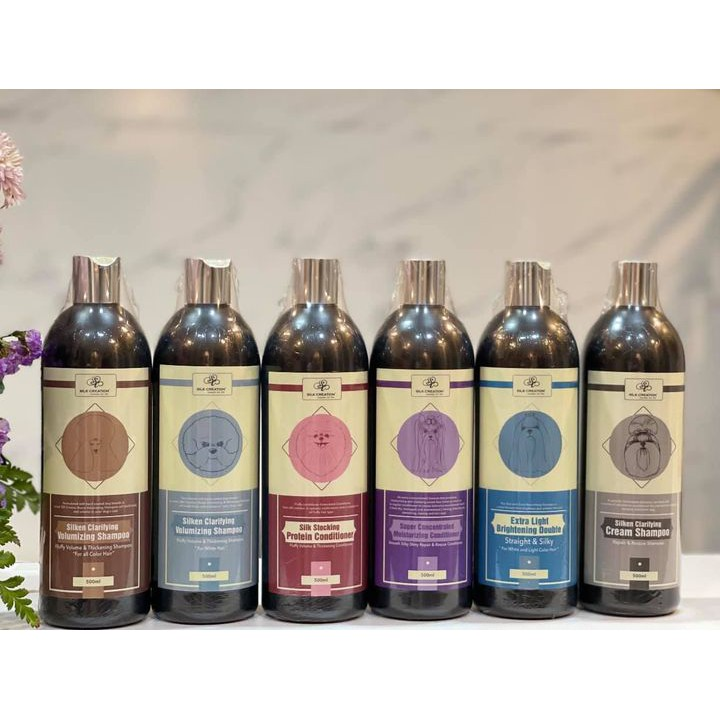 SILK CREATION Combo 7 Chai Dầu Gội, Xã, Dầu Thơm Dành Cho Pet Shop