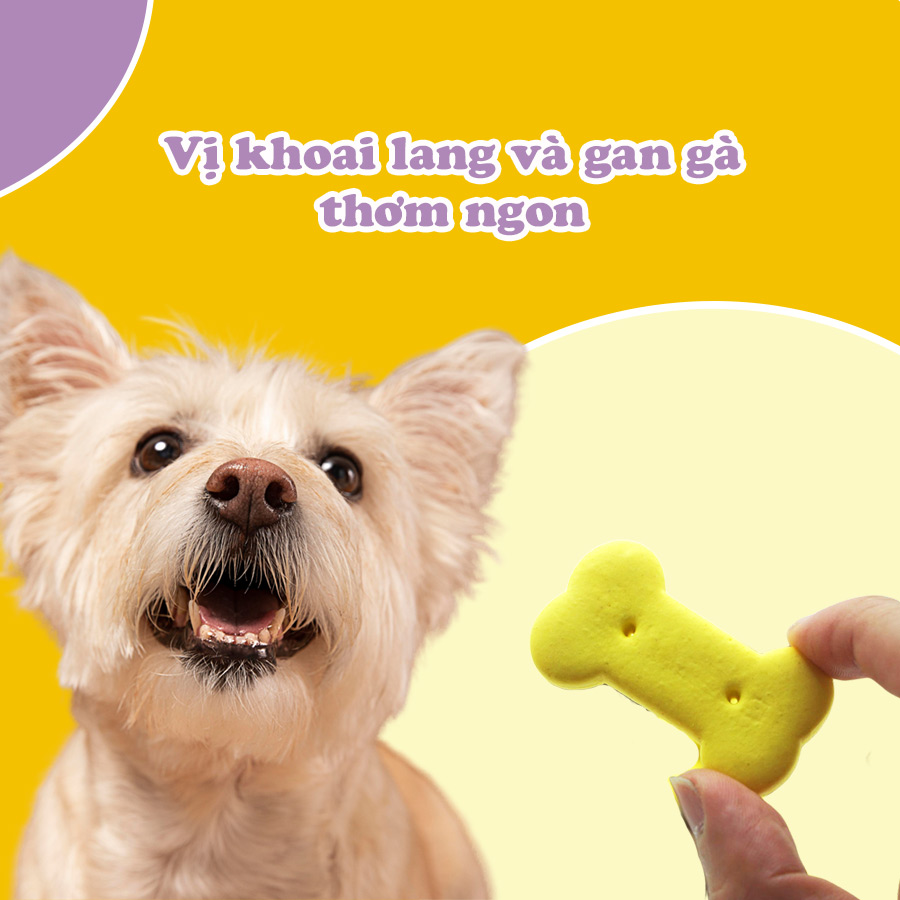 DOGGY MAN Bánh Thưởng Cho Chó - Bánh Quy Lớn Bổ Sung Gan và Khoai Lang