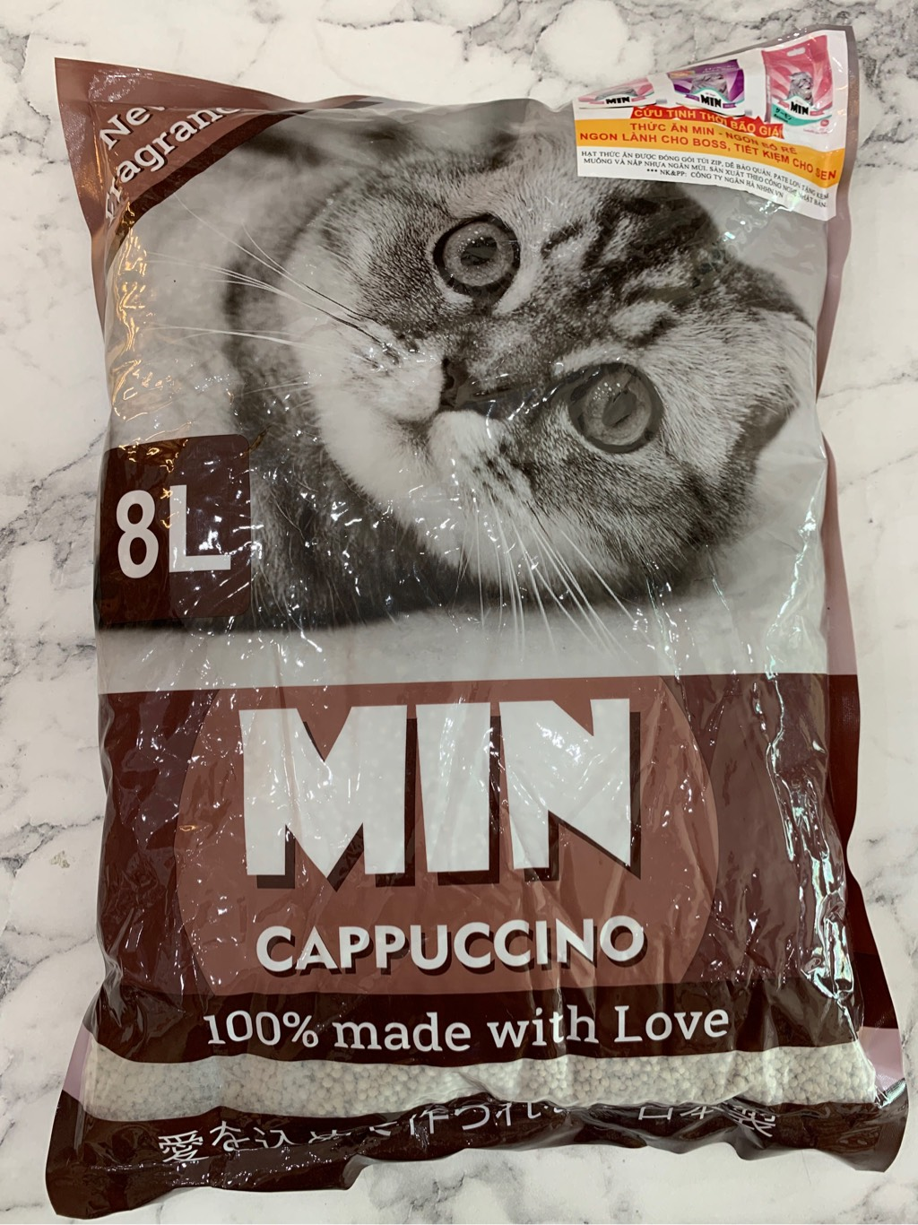 CÁT MIN (8L) Cát Vệ Sinh Cho Mèo Làm Từ Đất Sét - Thấm Hút Tốt, Vón Cục Tốt, Mùi Thơm, Ít Bụi