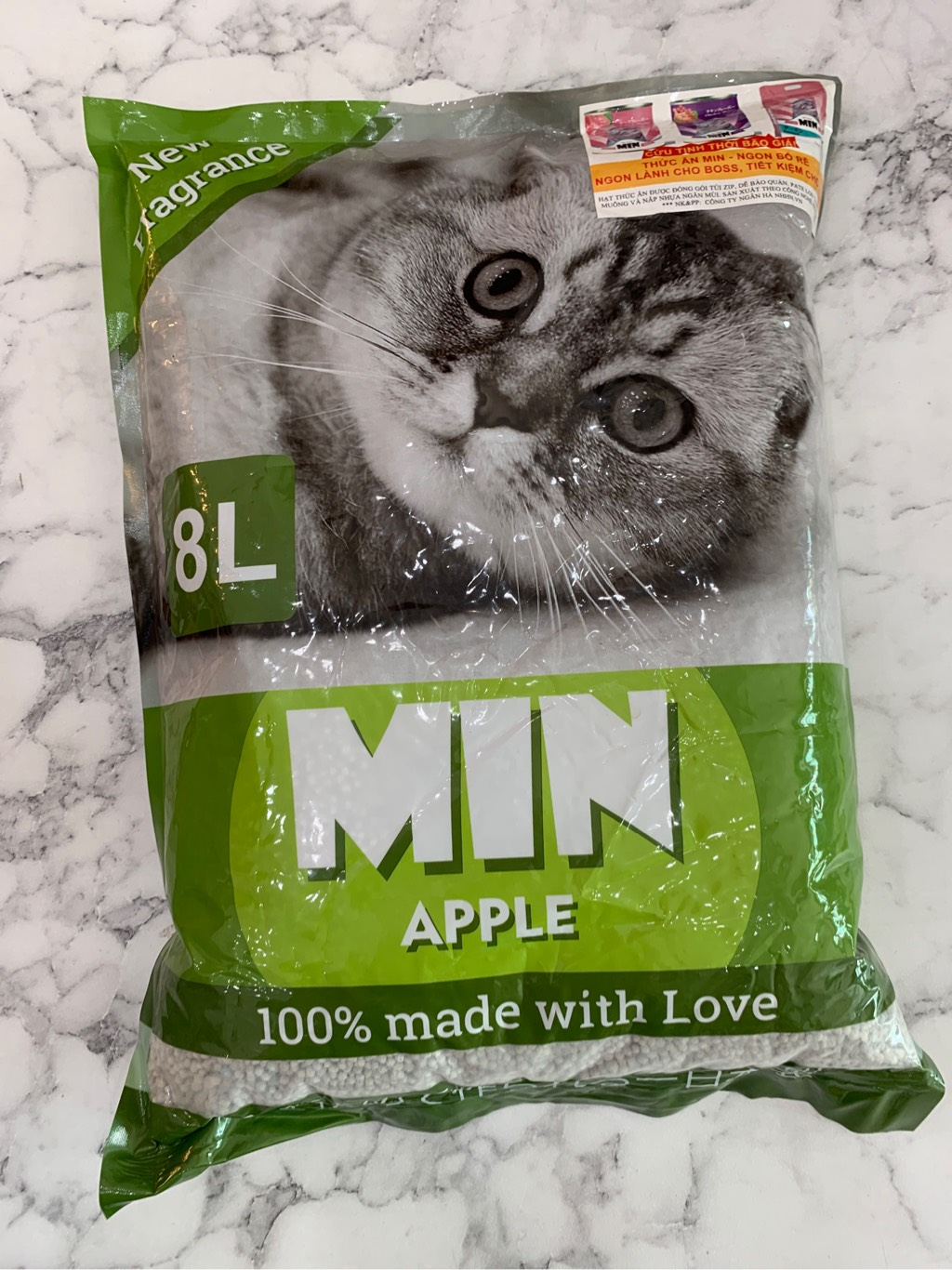 CÁT MIN (8L) Cát Vệ Sinh Cho Mèo Làm Từ Đất Sét - Thấm Hút Tốt, Vón Cục Tốt, Mùi Thơm, Ít Bụi