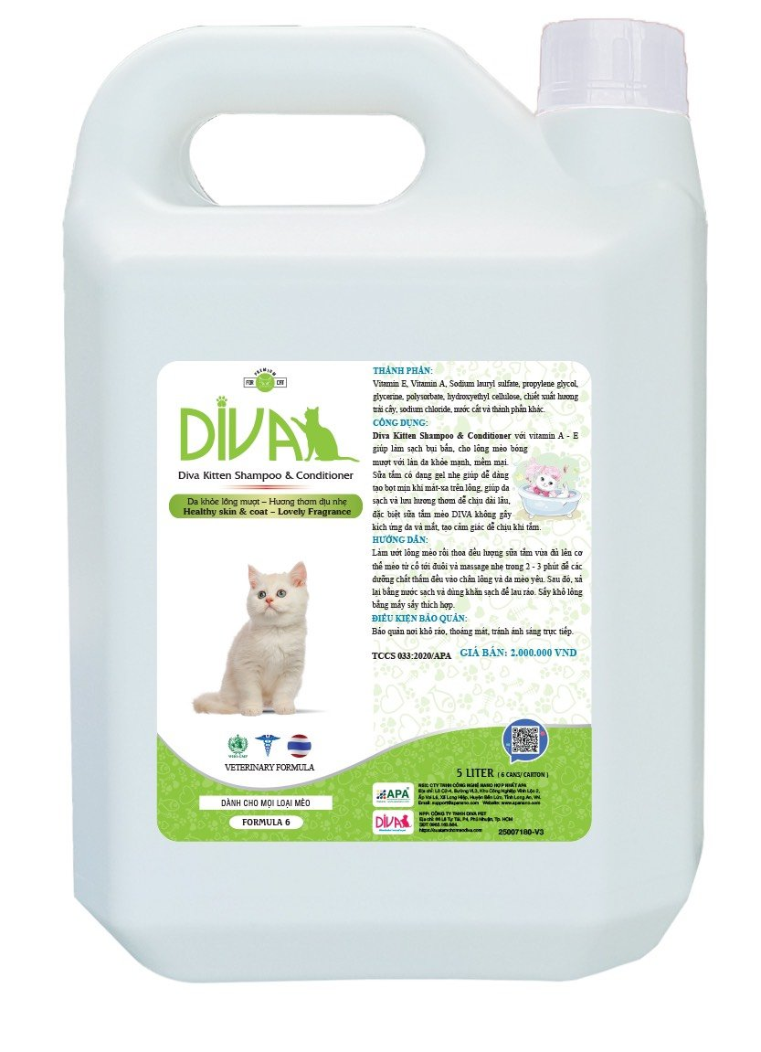 Sữa Tắm DIVA - Sữa Tắm Dành Cho Mèo, Sữa Tắm Chuyên Dụng Dùng Cho Spa