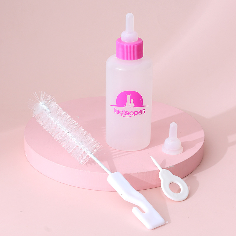 TAOTAOPETS Bình Ti Sữa (150ml) Nhựa An Toàn Cho Chó Mèo Con, Sơ Sinh (Tặng Kèm Chổi Cọ Bình)