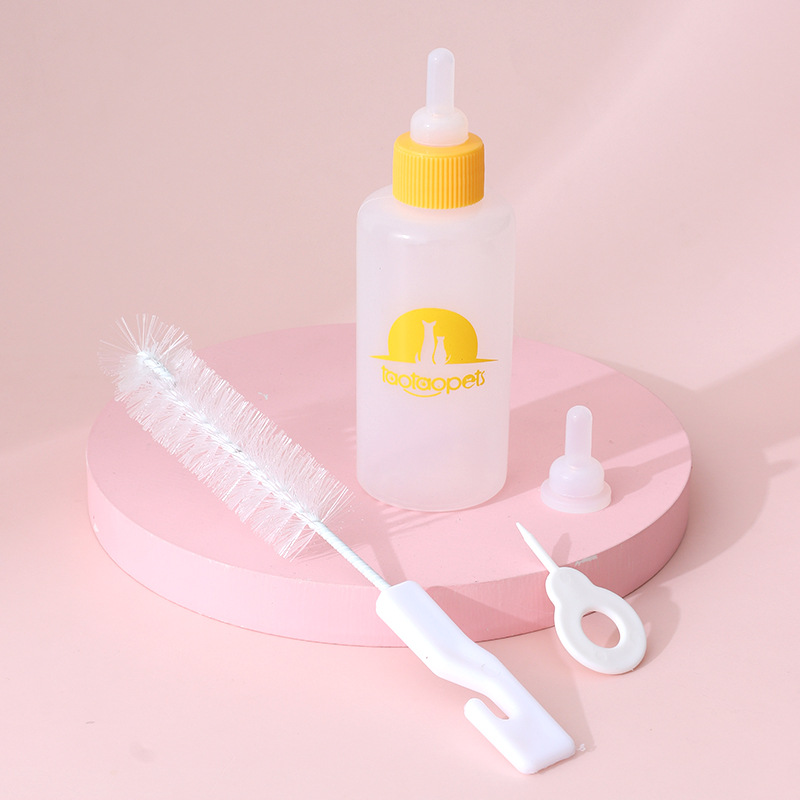 TAOTAOPETS Bình Ti Sữa (150ml) Nhựa An Toàn Cho Chó Mèo Con, Sơ Sinh (Tặng Kèm Chổi Cọ Bình)