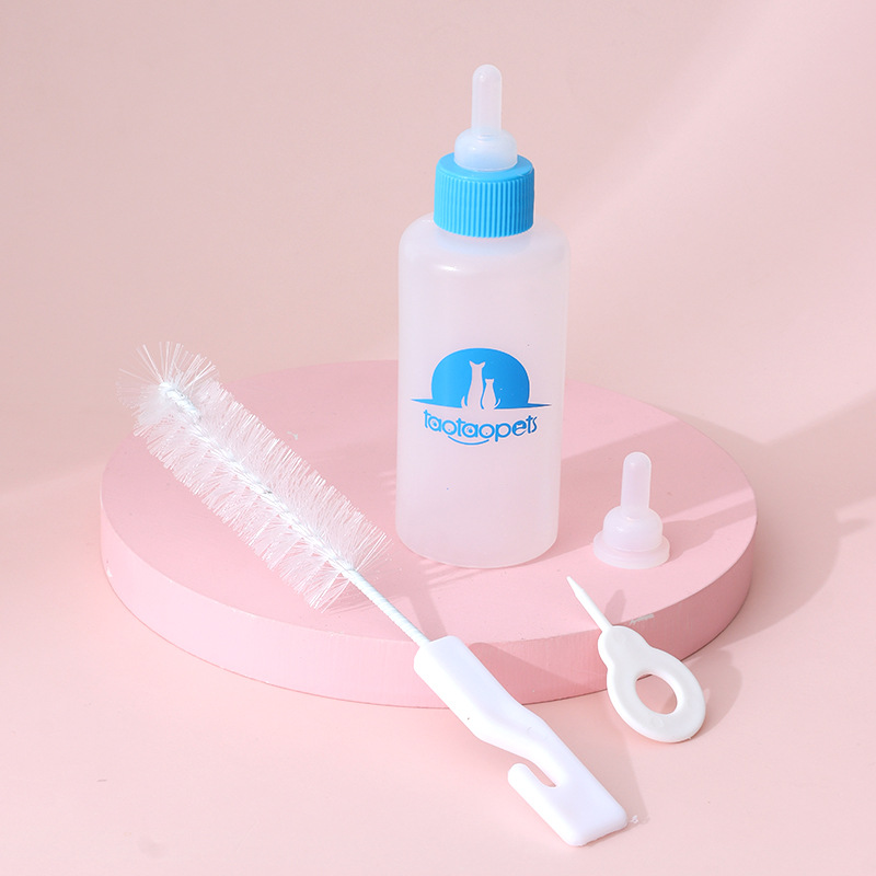 TAOTAOPETS Bình Ti Sữa (150ml) Nhựa An Toàn Cho Chó Mèo Con, Sơ Sinh (Tặng Kèm Chổi Cọ Bình)