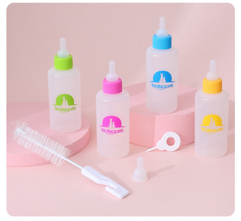 TAOTAOPETS Bình Ti Sữa (150ml) Nhựa An Toàn Cho Chó Mèo Con, Sơ Sinh (Tặng Kèm Chổi Cọ Bình)