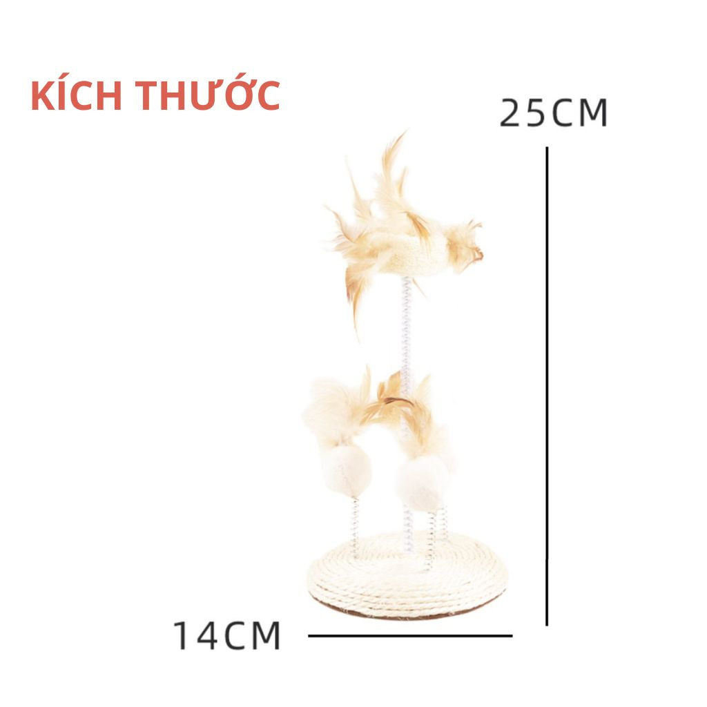 FOFOS Bàn Cào Móng Mèo Dây Thừng Có Lông Vũ