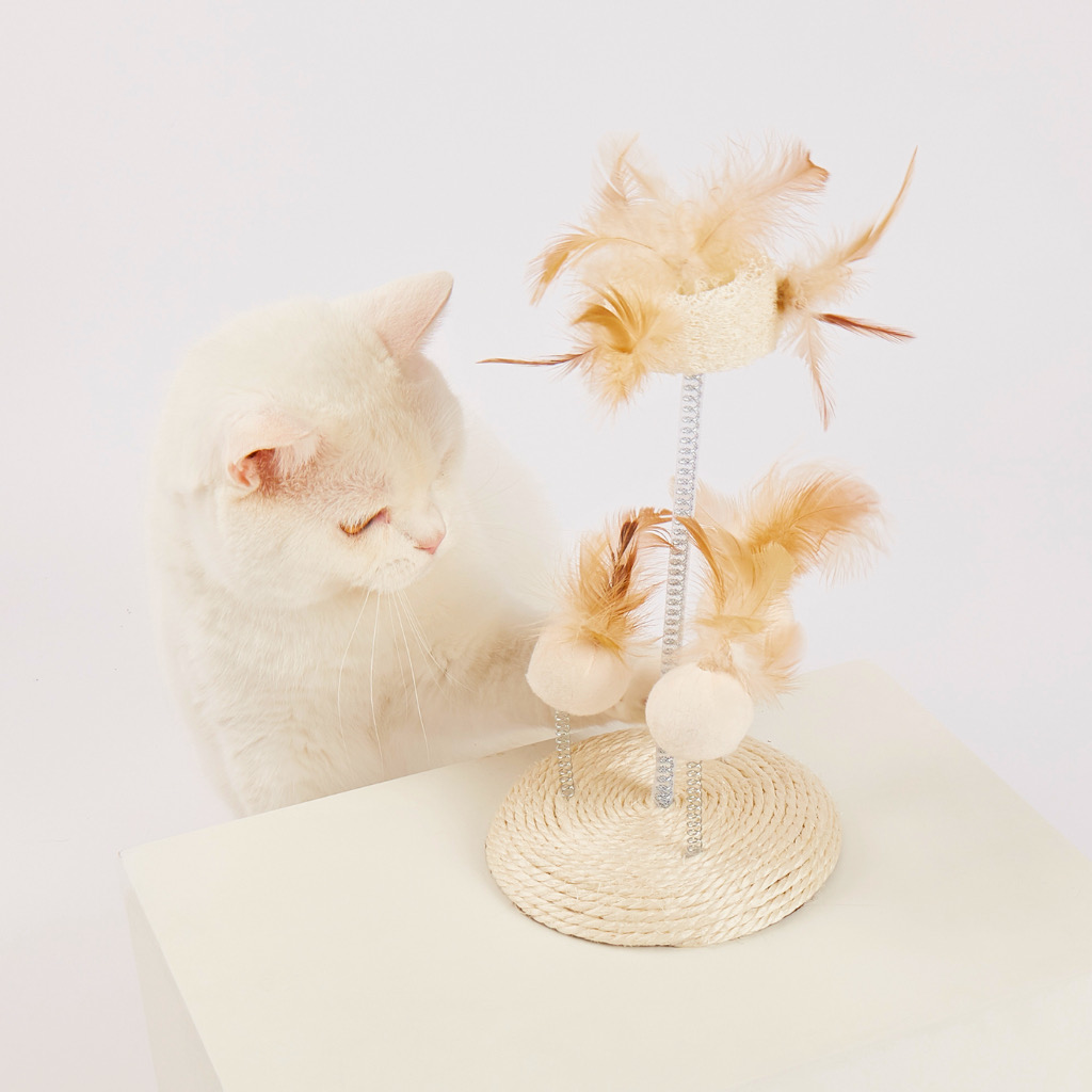 FOFOS Bàn Cào Móng Mèo Dây Thừng Có Lông Vũ