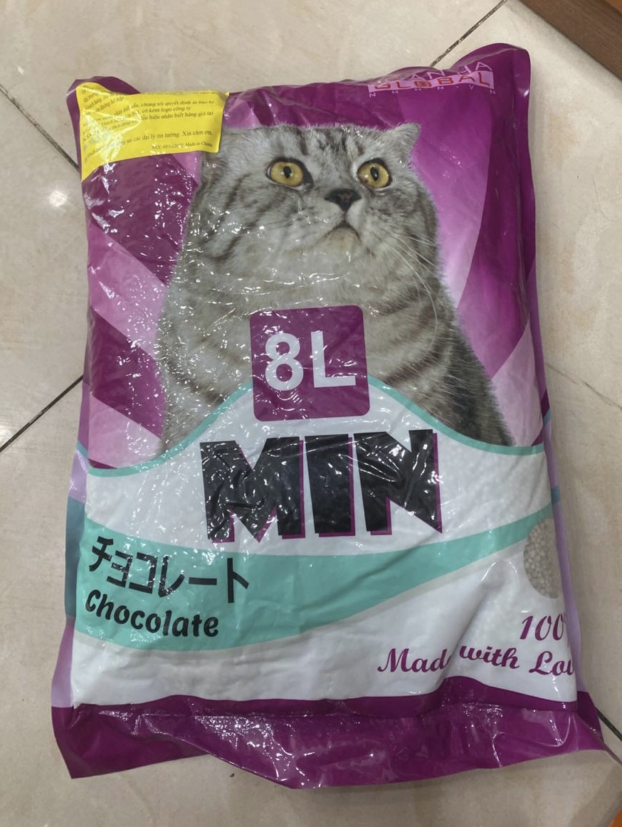 CÁT MIN (8L) Cát Vệ Sinh Cho Mèo Làm Từ Đất Sét - Thấm Hút Tốt, Vón Cục Tốt, Mùi Thơm, Ít Bụi