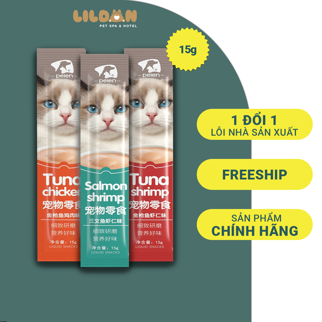 PEIEN (1 gói) Bánh Thưởng Snack Thưởng - Súp Thưởng Cho Mèo Vị Cá Ngừ, Cá Hồi, Gà, Tôm