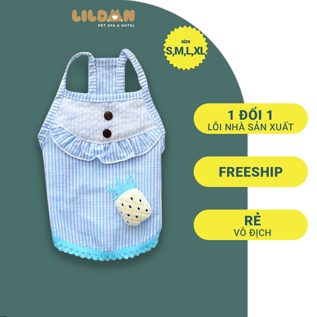 Áo cho thú cưng, áo sọc hình dứa nhiều kích cỡ