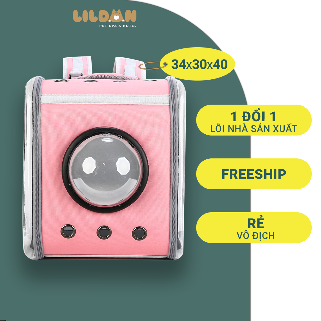Balo Vận Chuyển Chó Mèo Phi Hành Gia Hình Hộp