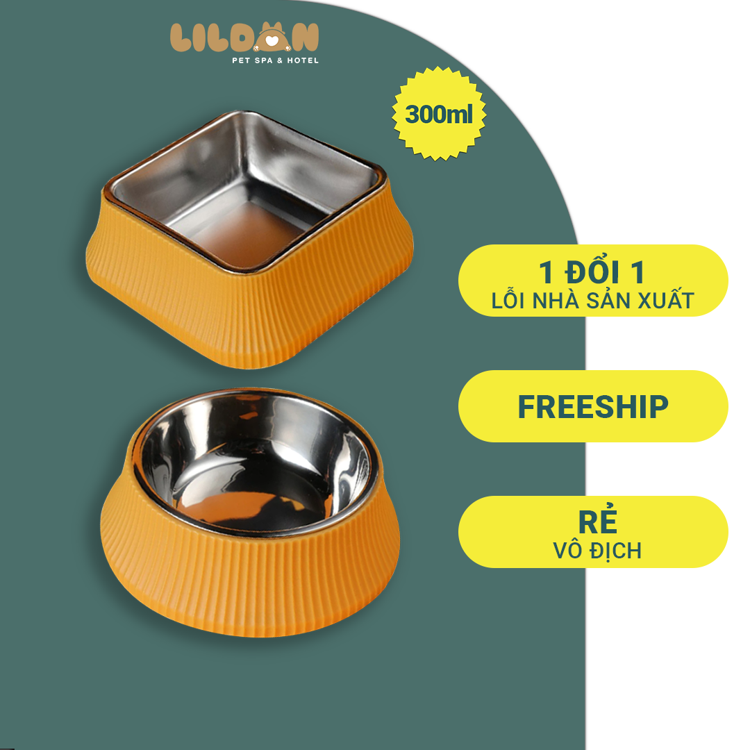 Bát Ăn Chén Ăn - Bát Ăn Inox Đế Sao Su Chống Trơn Có Thể Tháo Rời