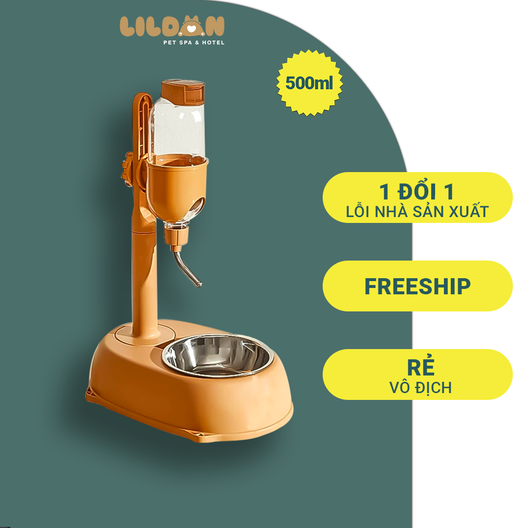 Bát Ăn Chén Ăn - Bình Nước Uống Bi Tự Động Có Chén Ăn