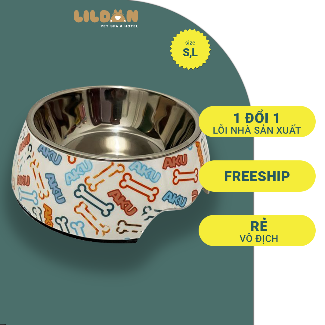 Bát Ăn Chén Ăn - Chén Ăn Dành Cho Chó Mèo Hoa Văn Ngẫu Nhiên