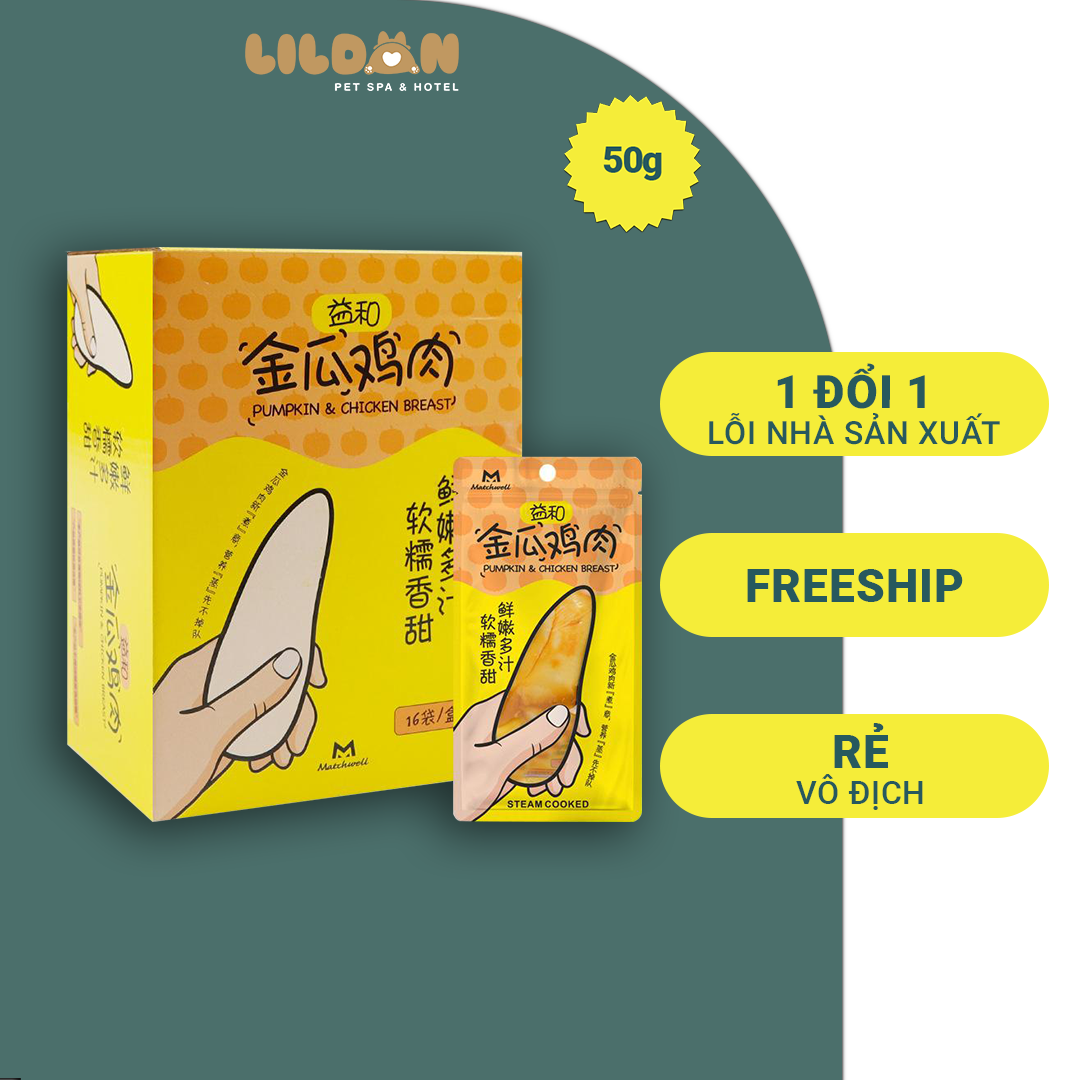 MATCHWELL (50g) Bánh Thưởng Snack Thưởng - Thịt Ức Gà Luộc Topping Bí Đỏ Dành Cho Chó Mèo