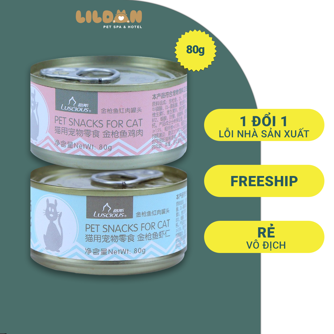 LUSCIOUS (80g) Pate Dinh Dưỡng Cho Mèo Vị Cá Ngừ Gà Tôm