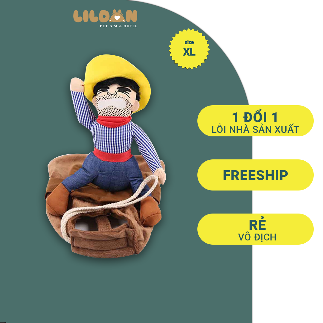 Trang phục cao bồi cưỡi ngựa cho thú cưng size XL