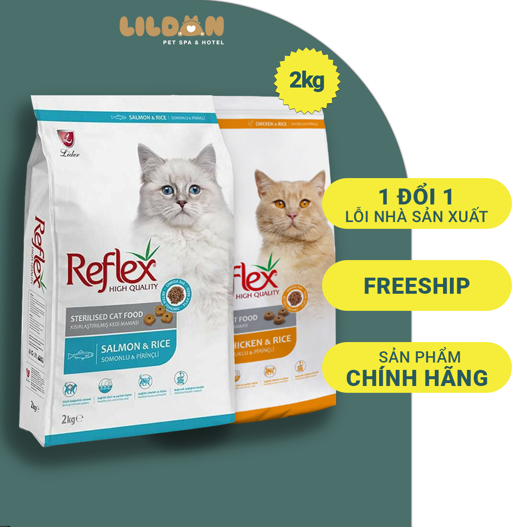 REFLEX (2kg) Thức Ăn Hạt Khô Dành Cho Mèo Con Và Mèo Trưởng Thành
